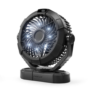 Gaiatop Portable Camping Fan with LED Lantern, 360°Rotation and Clip on for Desk