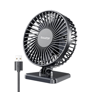 Gaiatop USB Desk Fan, Small But Powerful, Portable Quiet 3 Speeds Wind Desktop Personal Fan  TF30