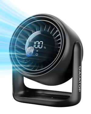 Gaiatop Desk Fan Touch Control LED Display Small Portable Fans 5 Speeds Strong Wind