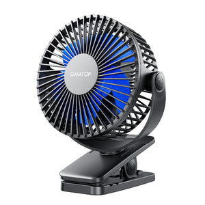 Gaiatop Portable Clip Fan Battery Powered, Small Powerful USB Desktop Fan