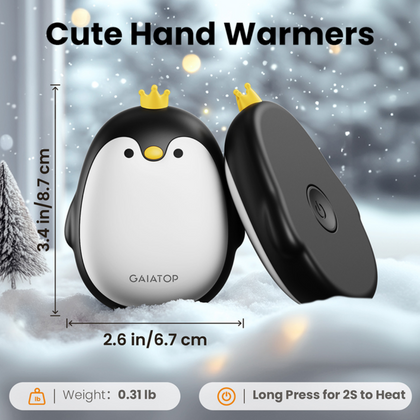 Gaiatop HW-05 Hand Warmer Rechargeable, 2 Pack 3 Settings Portable Electric Hand Warmer