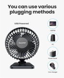 Gaiatop USB Desk Fan, Small But Powerful, Personal Portable Quiet 3 Speeds, Adjustable Mini Table Desktop fan for Cooling Home Office Car Summer Travel Gifts TF30